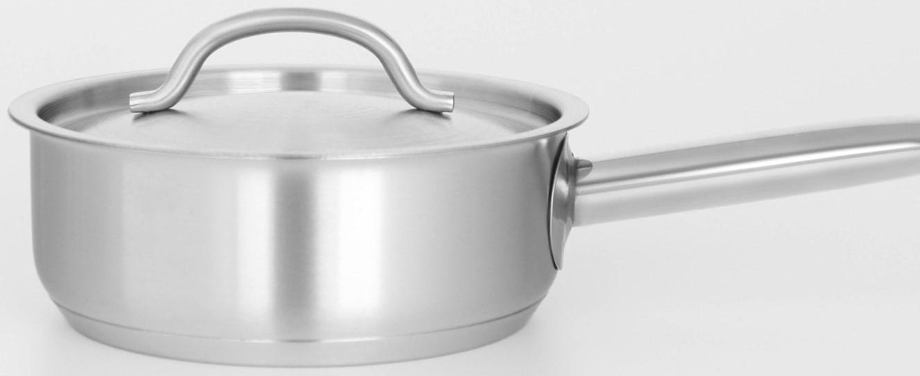 Сотейник из нержавеющей стали с крышкой Hanna Knövell, 1,2 л, d=16 см, h=6,5 см, толщина стенки 0,8 мм, индукция