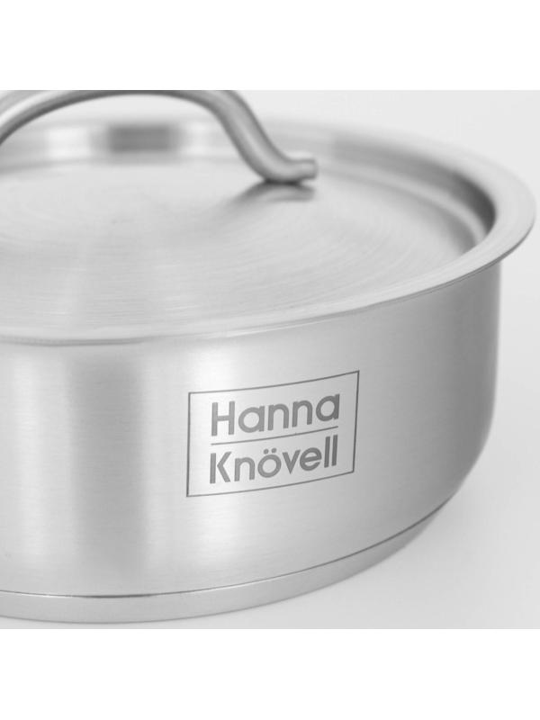 Сотейник из нержавеющей стали с крышкой Hanna Knövell, 1,2 л, d=16 см, h=6,5 см, толщина стенки 0,8 мм, индукция