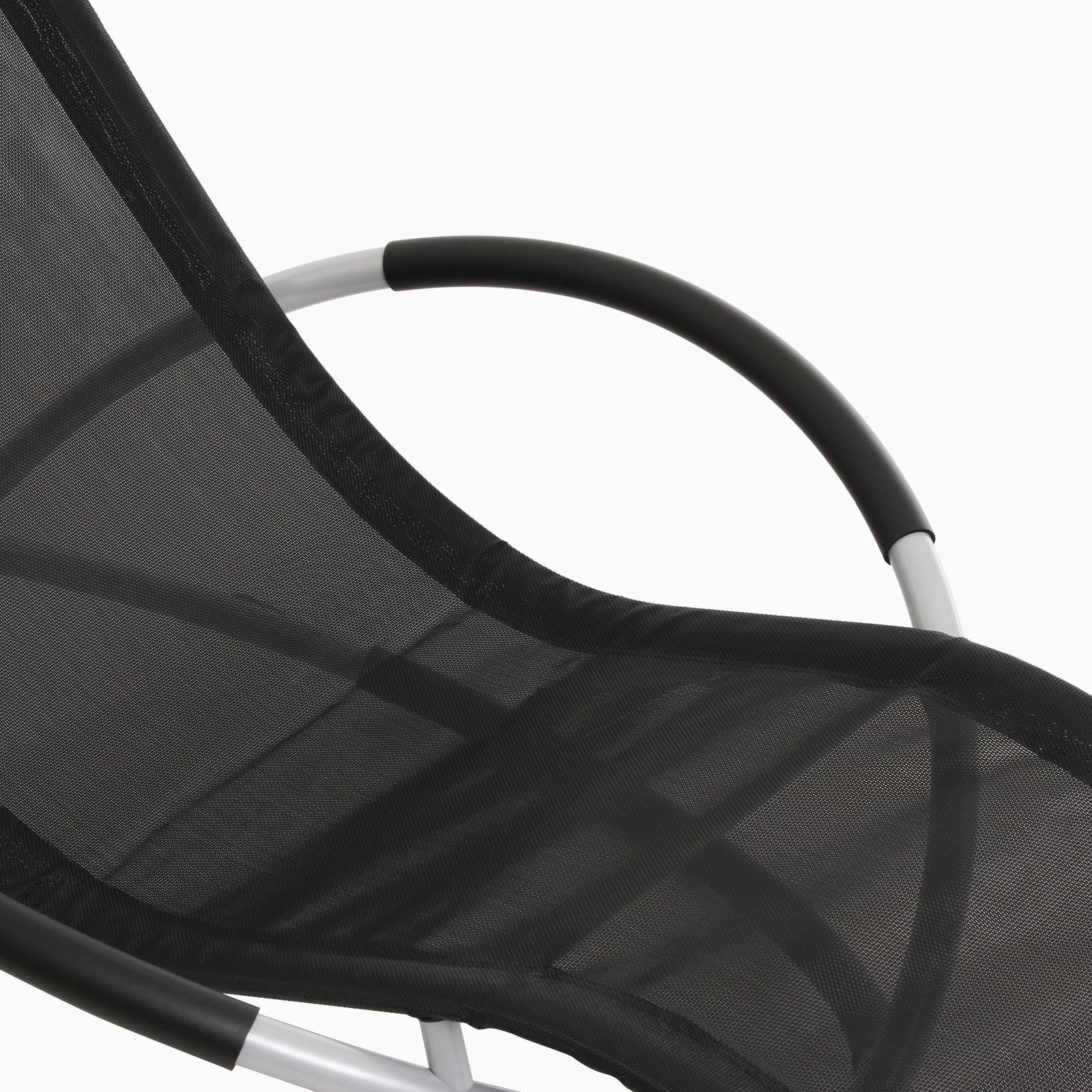 Шезлонг, черный, 188 х 58 х 30 см