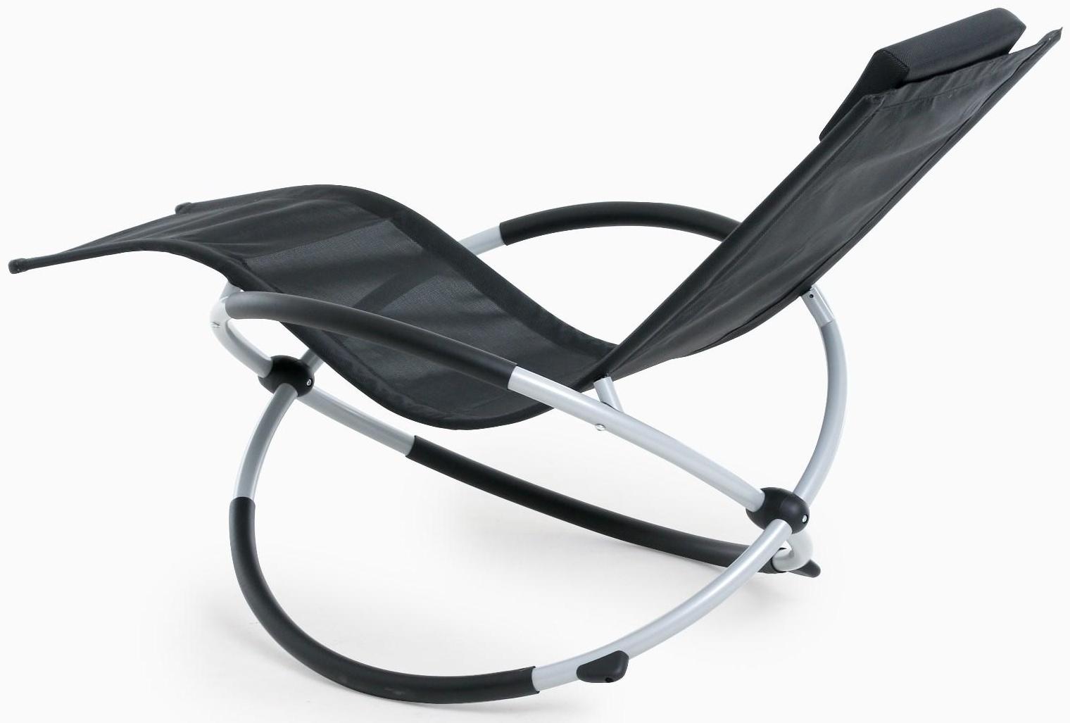 Шезлонг, черный, 188 х 58 х 30 см