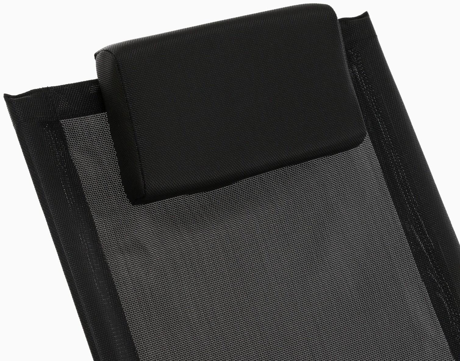 Шезлонг, черный, 188 х 58 х 30 см