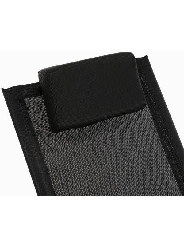 Шезлонг, черный, 188 х 58 х 30 см