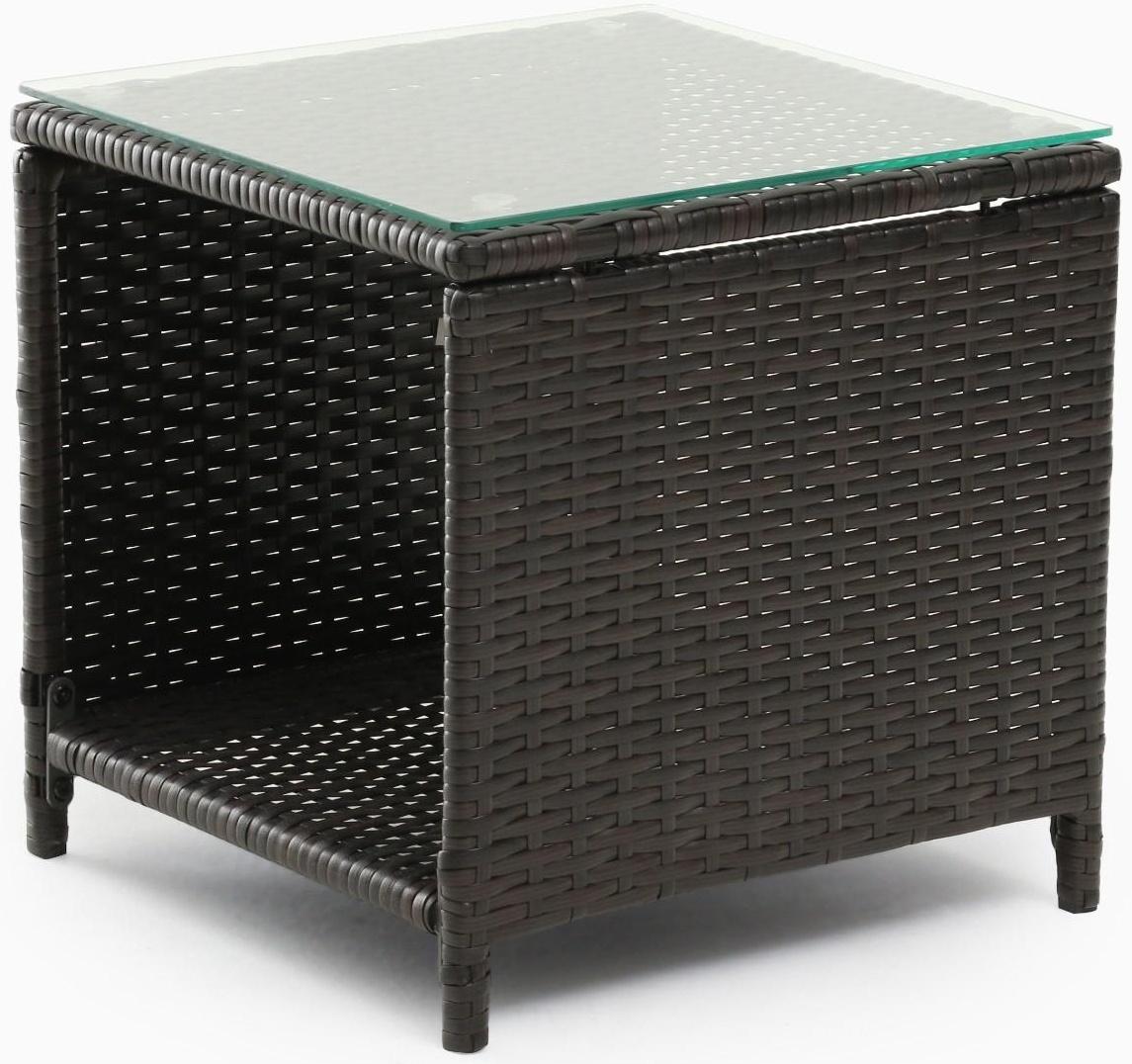 Набор садовой мебели: Стол и 2 кресла коричневого  цвета с белой подушкой