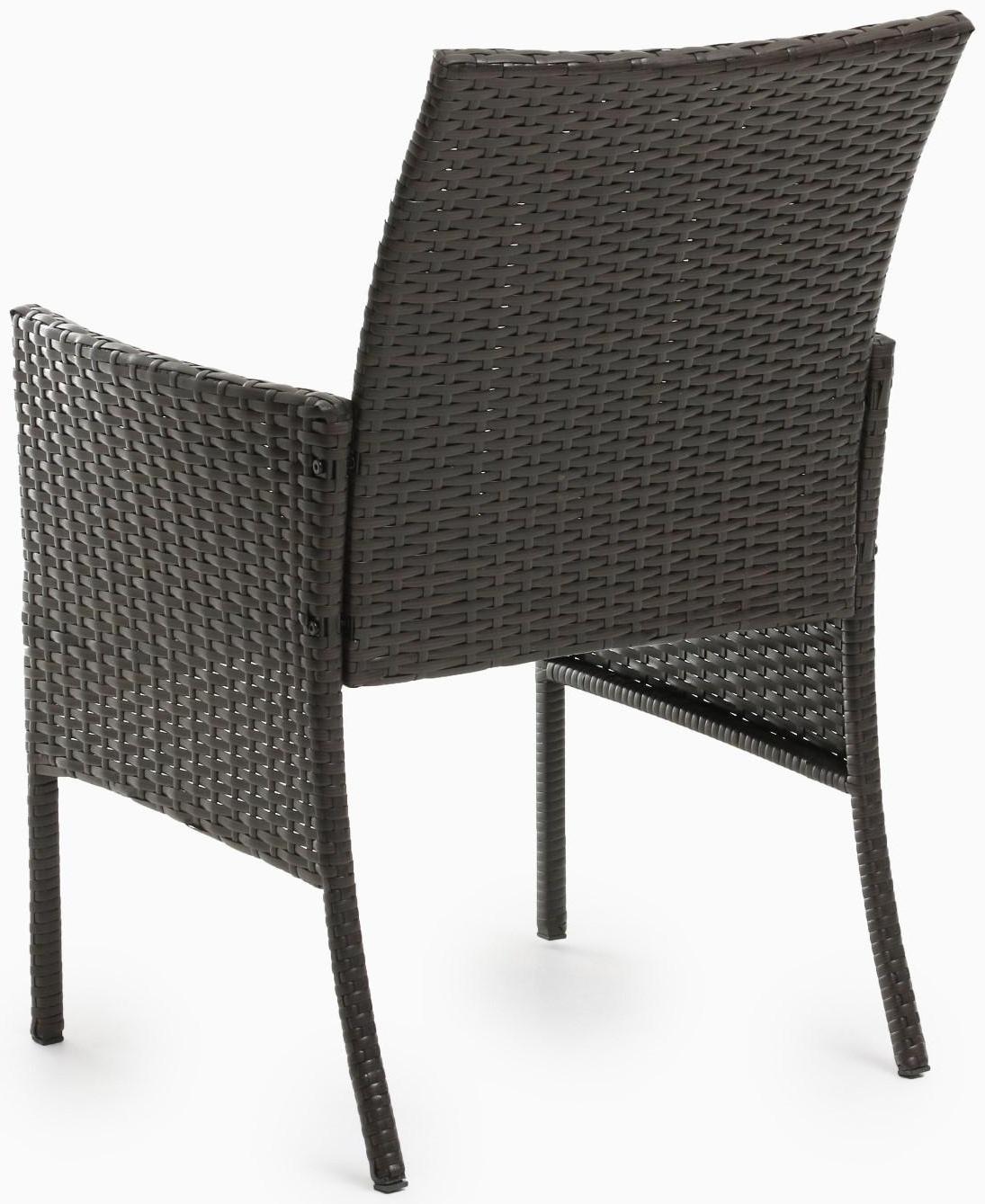 Набор садовой мебели: Стол и 2 кресла коричневого  цвета с белой подушкой