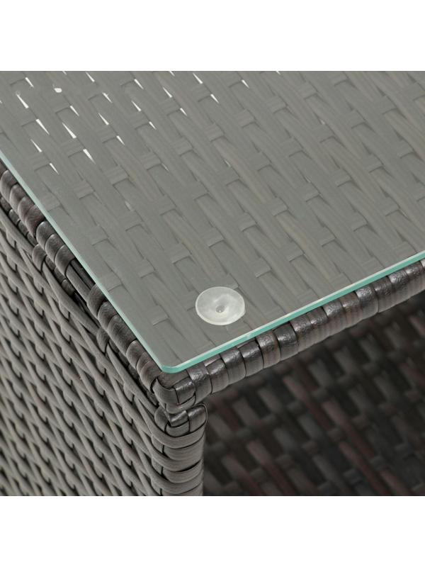 Набор садовой мебели: Стол и 2 кресла коричневого  цвета с белой подушкой