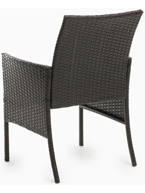 Набор садовой мебели: Стол и 2 кресла коричневого  цвета с белой подушкой