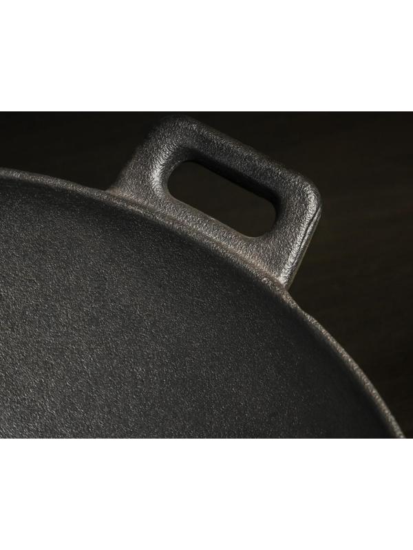 Сковорода-ВОК чугунная Magma «Хемминг», 37×9,5 см, с деревянной крышкой