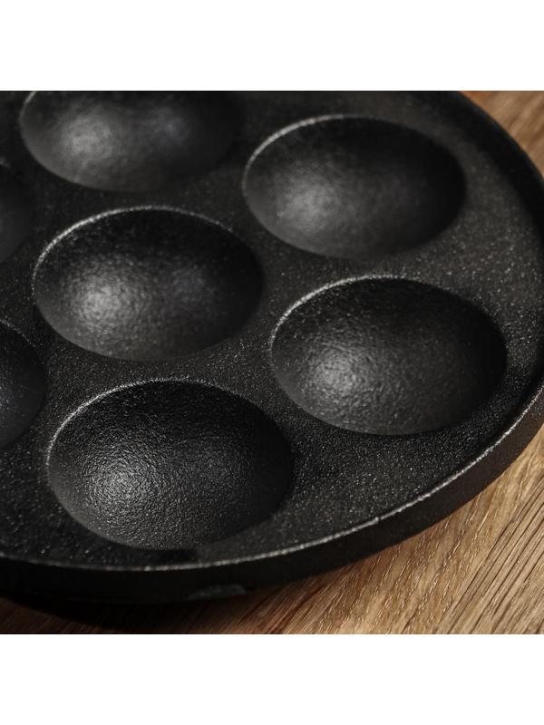 Сковорода чугунная Magma «Сферос», 7 ячеек, 20×3 см, чугунная ручка