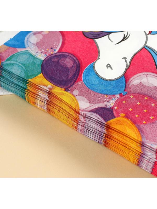 Салфетки бумажные Минни и Единорог, 33х33 см, 20 шт., 3-х слойные