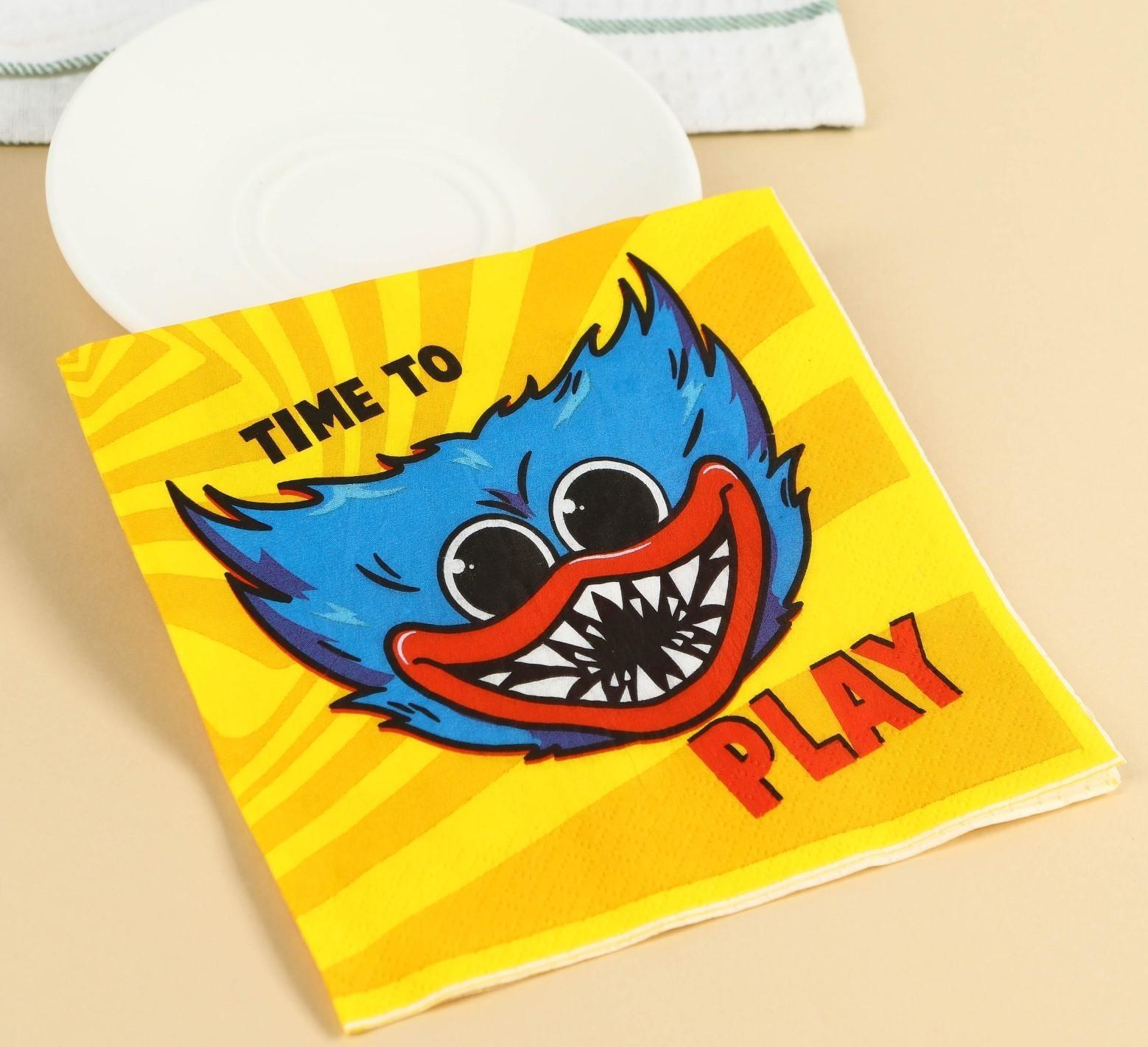 Салфетки бумажные Монстр, 33х33 см, 20 шт., 3-х слойные