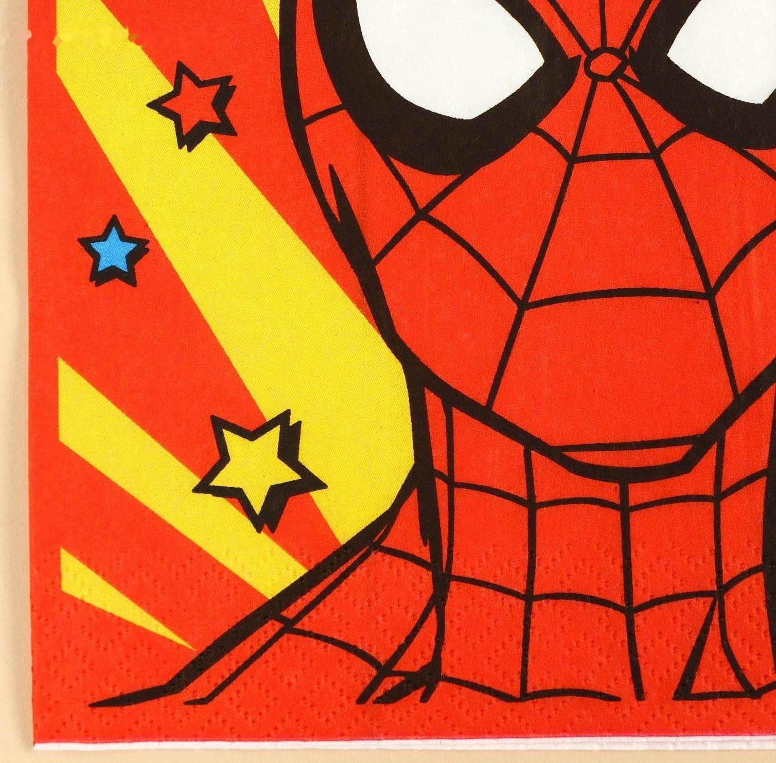 Салфетки бумажные Человек-паук, 33х33 см, 20 шт., 3-х слойные