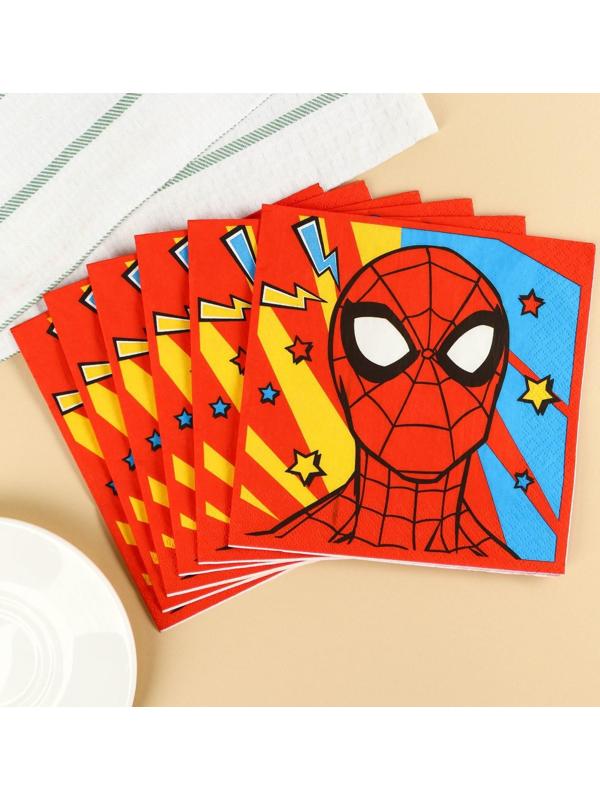 Салфетки бумажные Человек-паук, 33х33 см, 20 шт., 3-х слойные