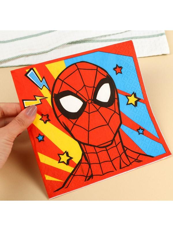 Салфетки бумажные Человек-паук, 33х33 см, 20 шт., 3-х слойные