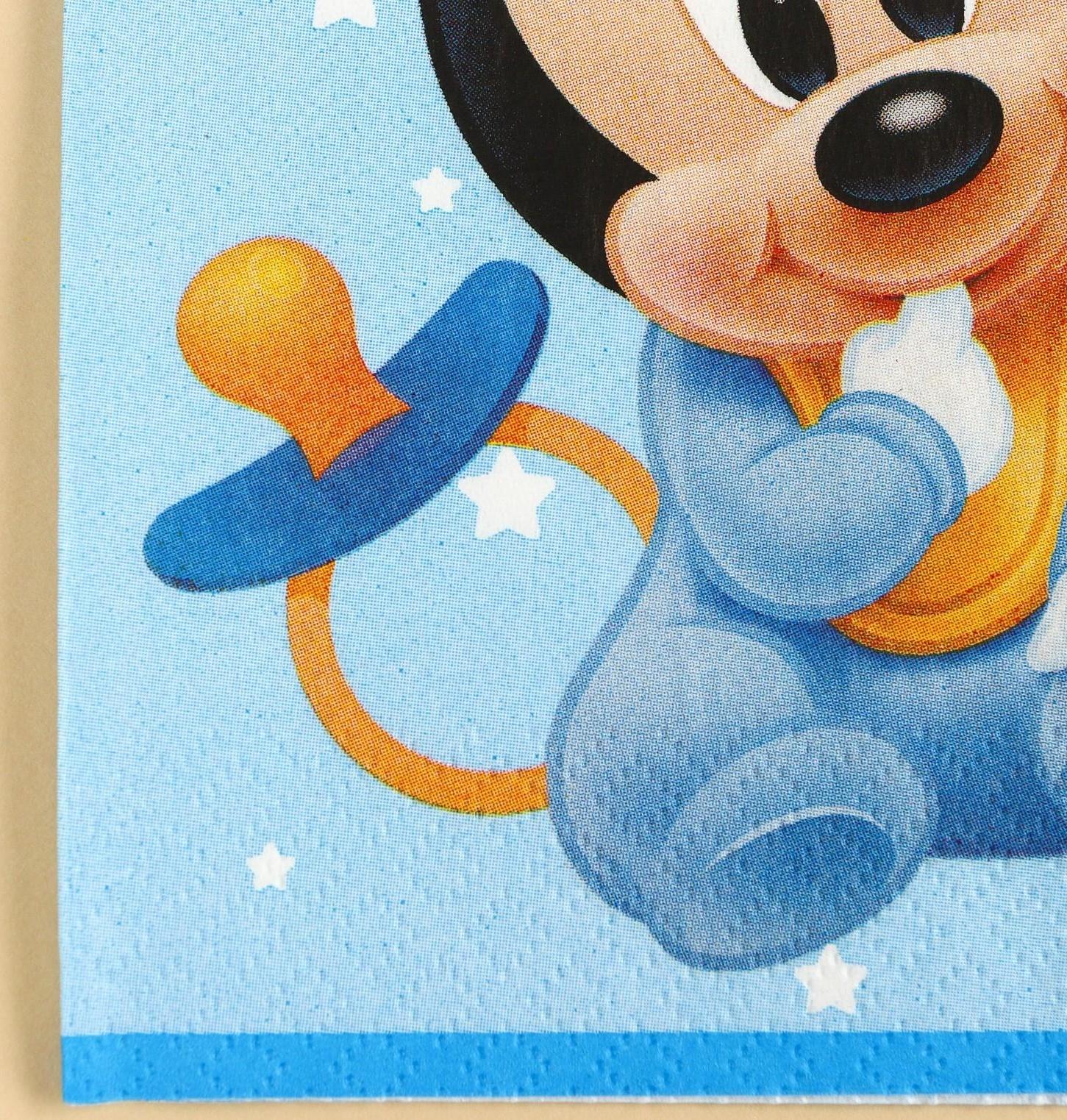 Салфетки бумажные Микки Маус, 33х33 см, 20 шт., 3-х слойные