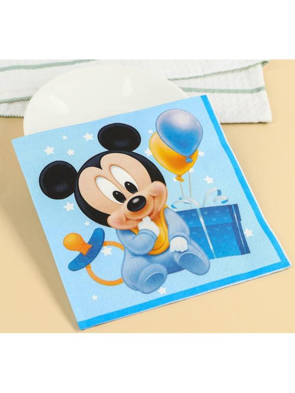 Салфетки бумажные Микки Маус, 33х33 см, 20 шт., 3-х слойные