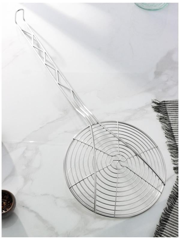 Шумовка спиральная из нержавеющей стали Доляна «Индия», 69×22,5 см