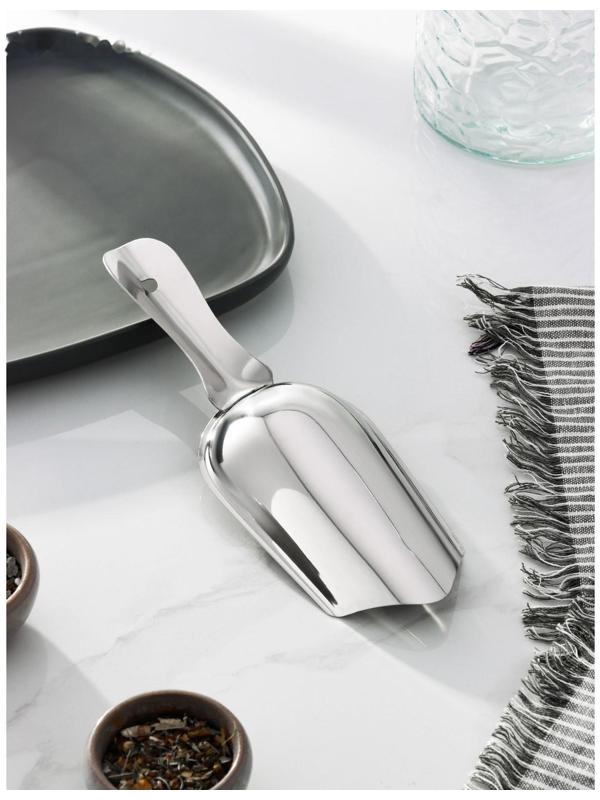 Совок из нержавеющей стали Доляна «Индия», 24×8 см, толщина 0,7 мм