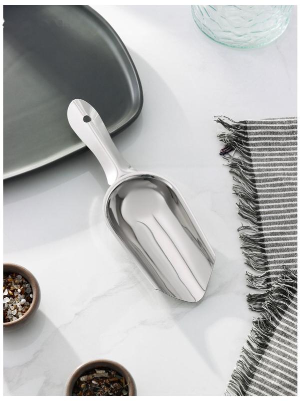 Совок из нержавеющей стали Доляна «Индия», 24×8 см, толщина 0,7 мм