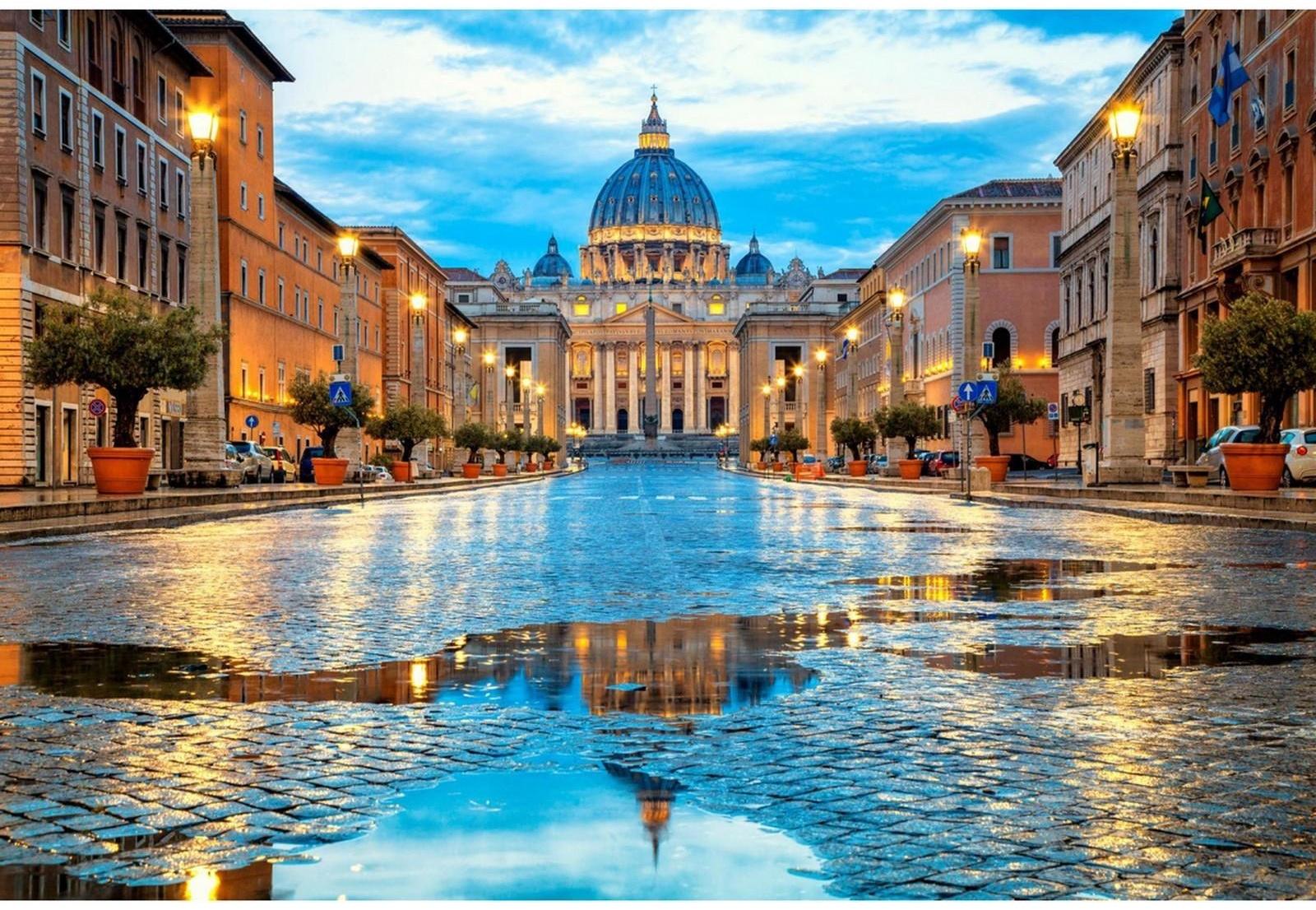 Палитра. Холст с красками 40 × 50 см, 20 цв. «Собор Святого Петра после дождя»