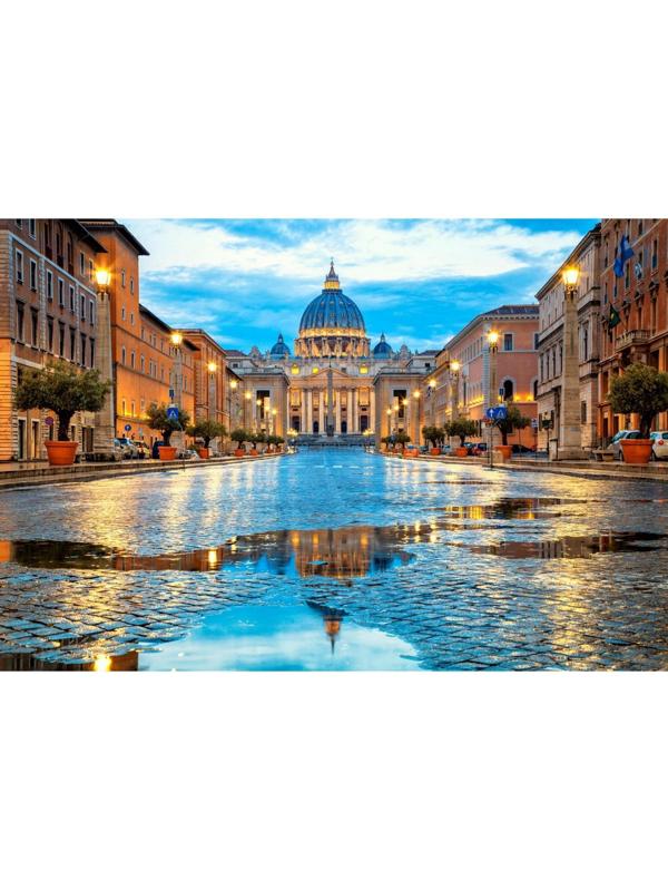 Палитра. Холст с красками 40 × 50 см, 20 цв. «Собор Святого Петра после дождя»