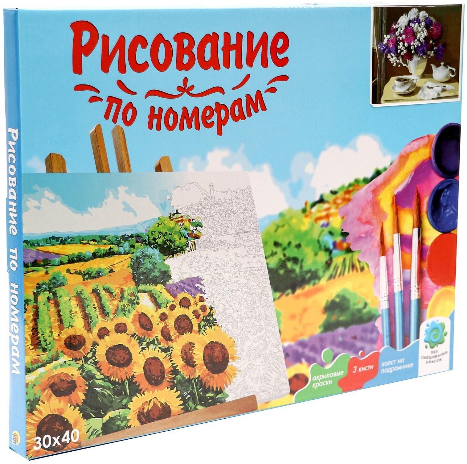 Холст с красками 30 × 40 см, по номерам «Ароматное солнечное утро»