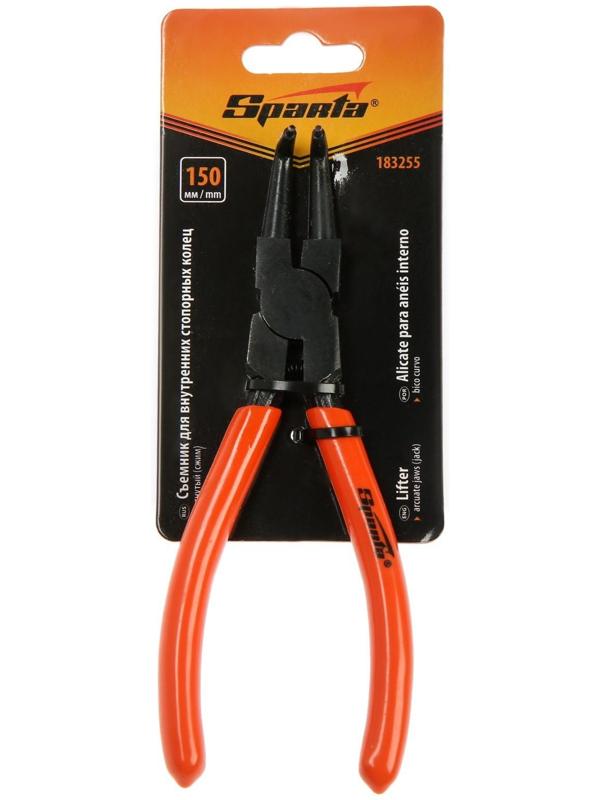 Съемник Sparta 183255, для внутренних стопорных колец, изогнутые губки, сжим, 150 мм