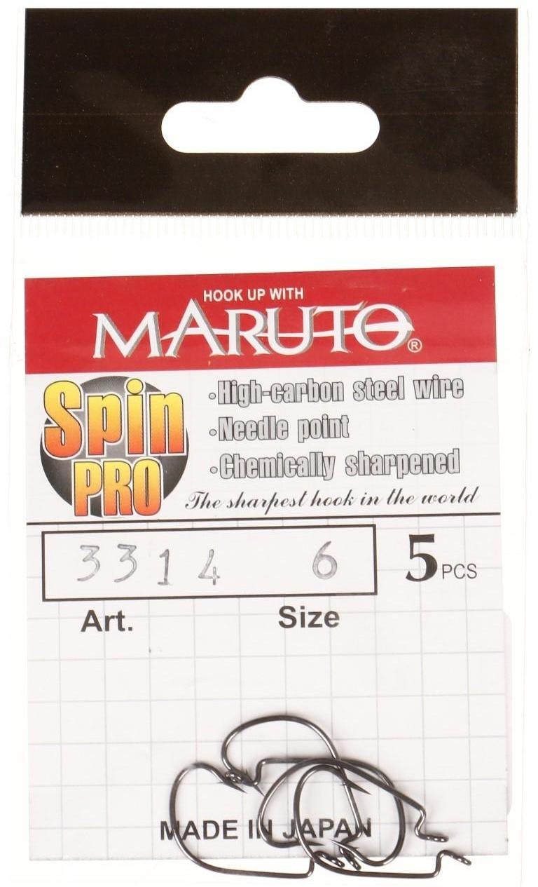 Крючки офсетные Maruto, серия Spin Pro 3314, цвет BN, № 6, 5 шт.
