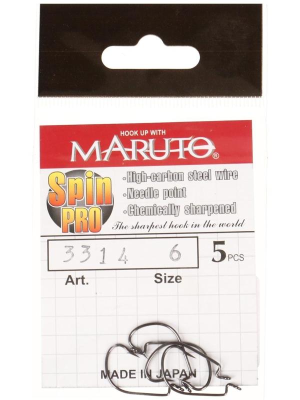 Крючки офсетные Maruto, серия Spin Pro 3314, цвет BN, № 6, 5 шт.