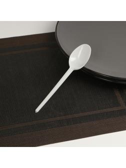 Ложка одноразовая столовая, 15.5 см, в индивидуальной упаковке 1 шт, цвет белый