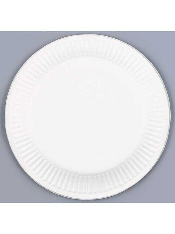 Набор бумажной посуды, 6 тарелок, 6 стаканов, цвет голубой