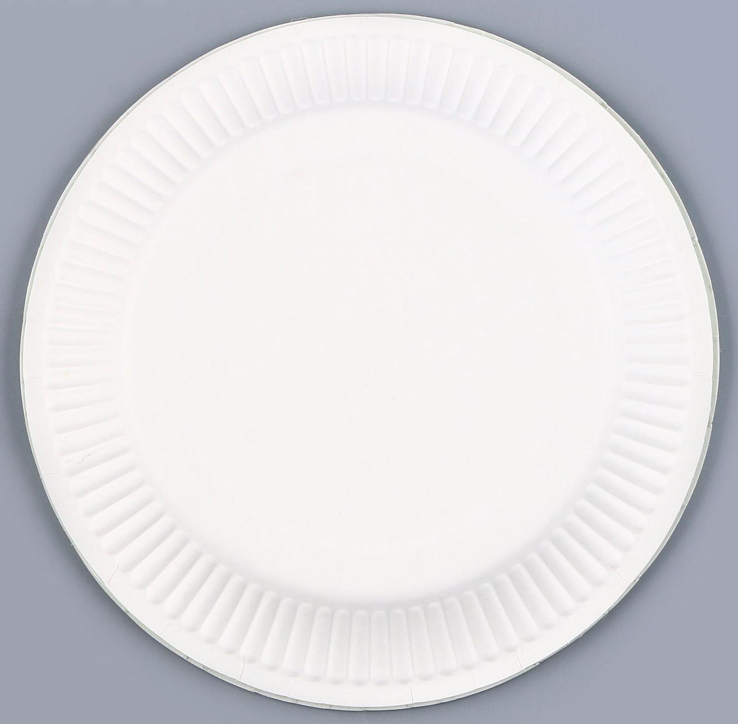 Набор бумажной посуды, 6 тарелок, 6 стаканов, цвет жёлтый