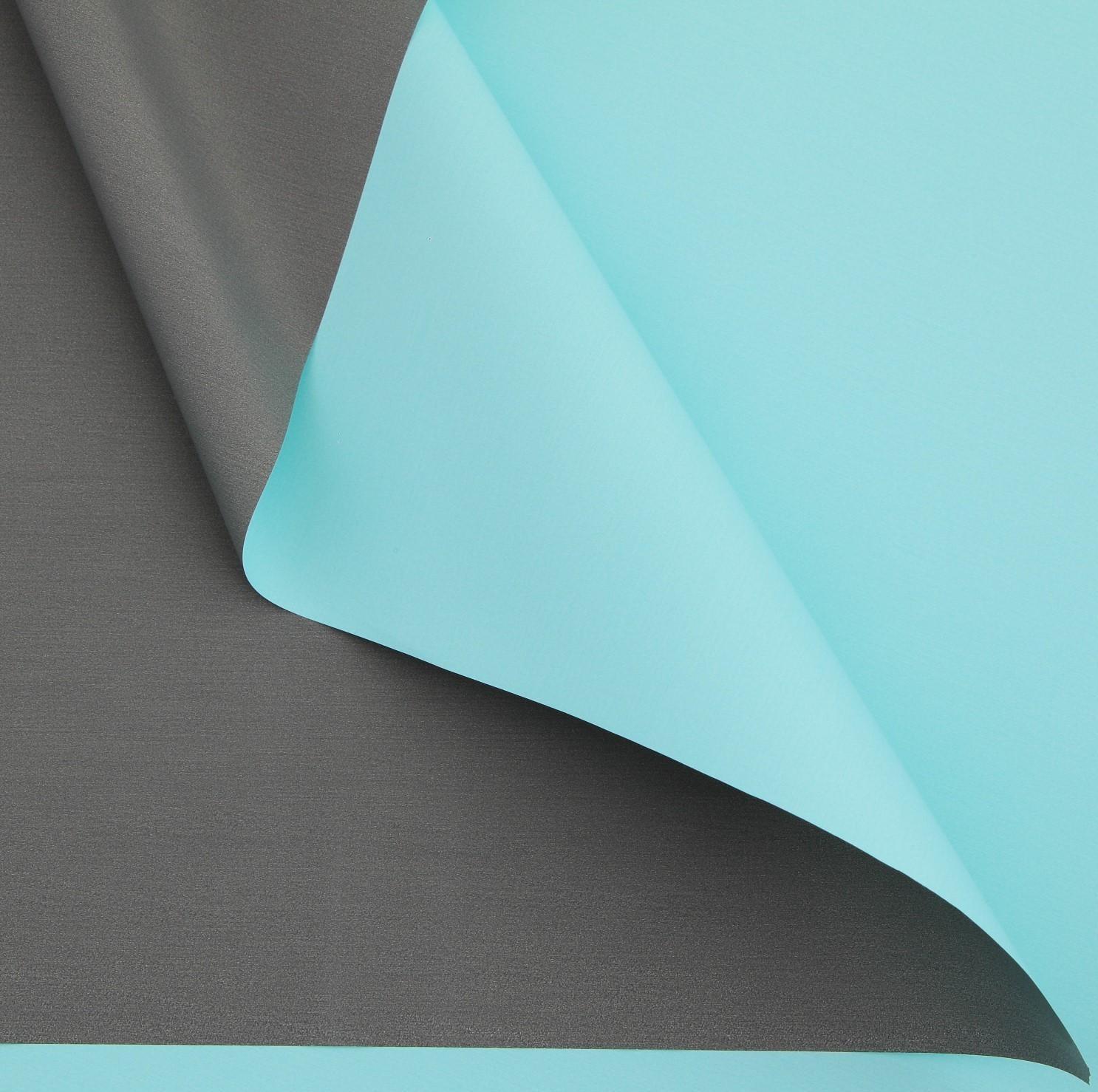 Пудровая плёнка двусторонняя «Бирюза+серый», 50 мкм, 0.5 х 10 м