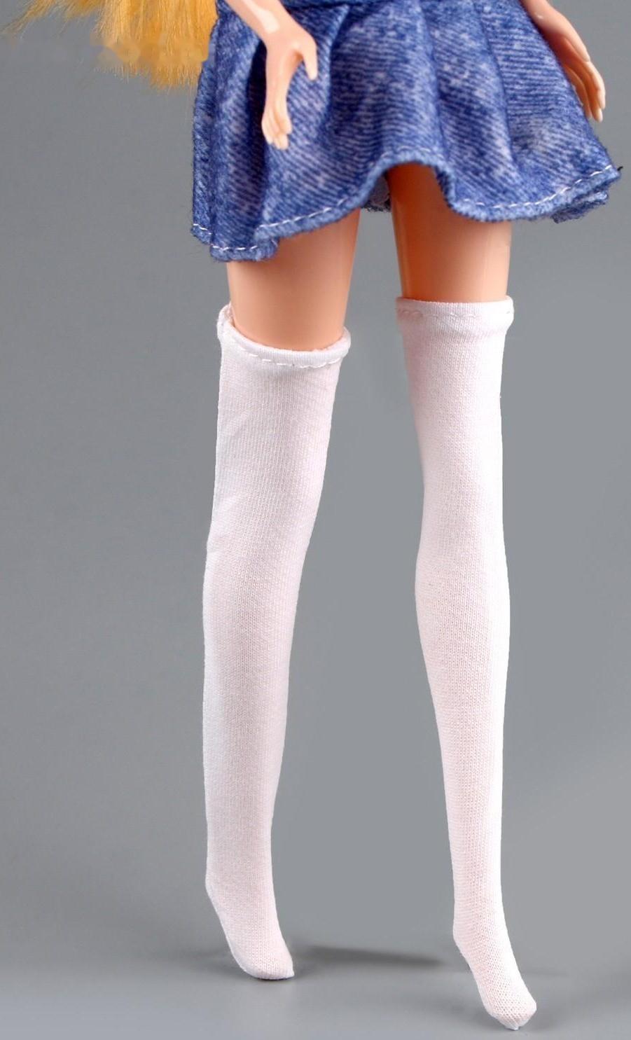 Гольфы выше колена для куклы, цвет белый