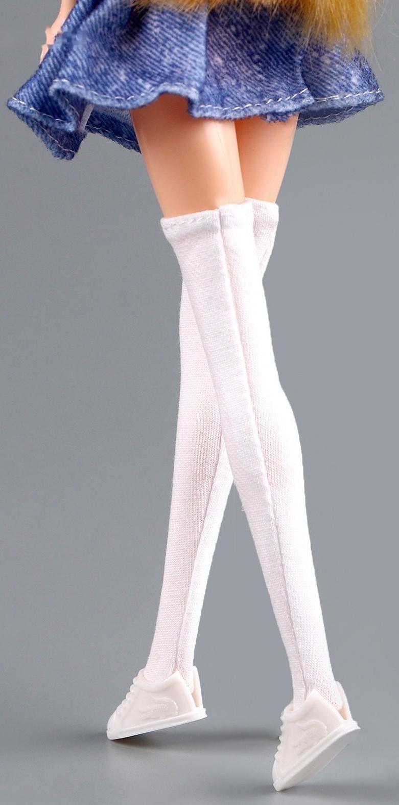 Гольфы выше колена для куклы, цвет белый
