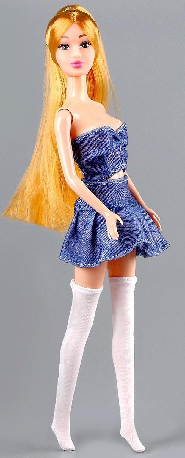 Гольфы выше колена для куклы, цвет белый