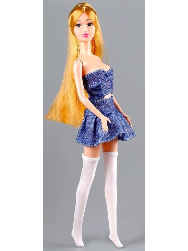 Гольфы выше колена для куклы, цвет белый