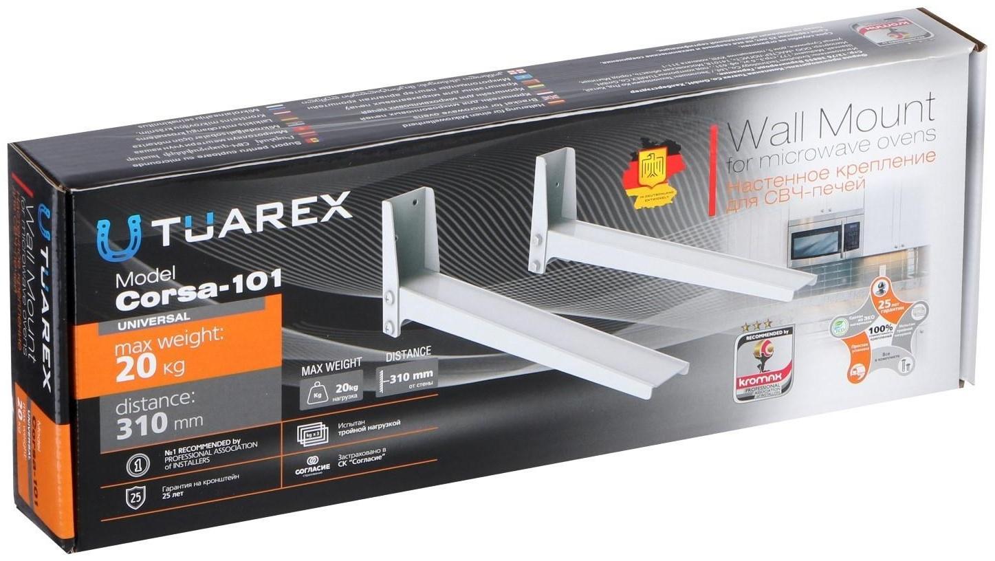 Кронштейн Tuarex CORSA-101, для СВЧ, настенный, до 20 кг, фиксированный, белый