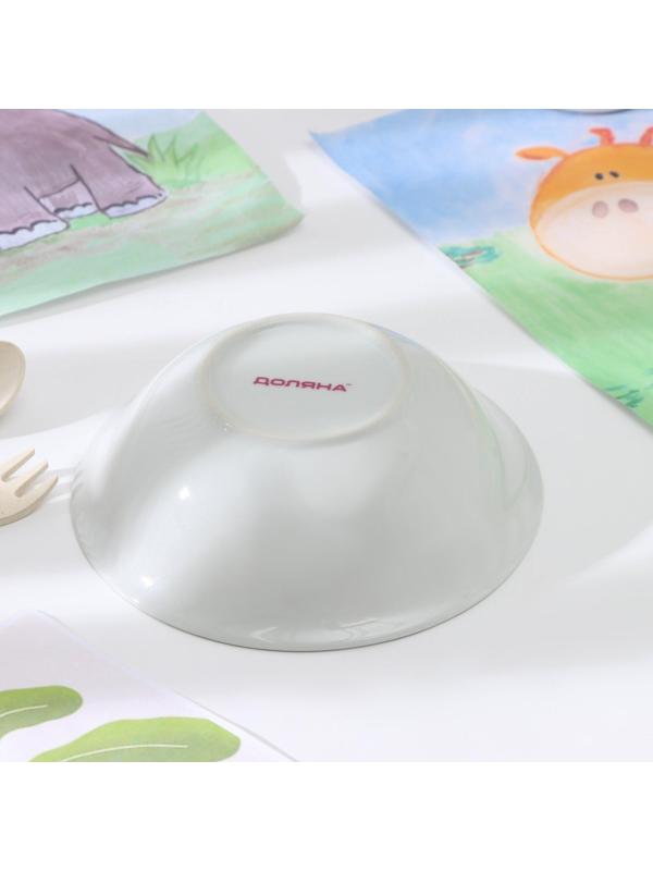 Тарелка керамическая глубокая Доляна «Лапочка зайка», 400 мл, d=15 см, цвет разноцветный