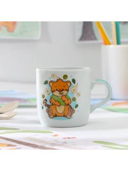 Кружка детская керамическая Доляна «Тигрёнок с грушами», 230 мл, цвет белый