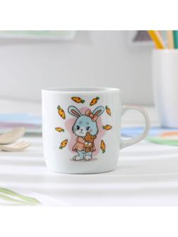 Кружка детская керамическая Доляна «Лапочка зайка», 230 мл, цвет белый