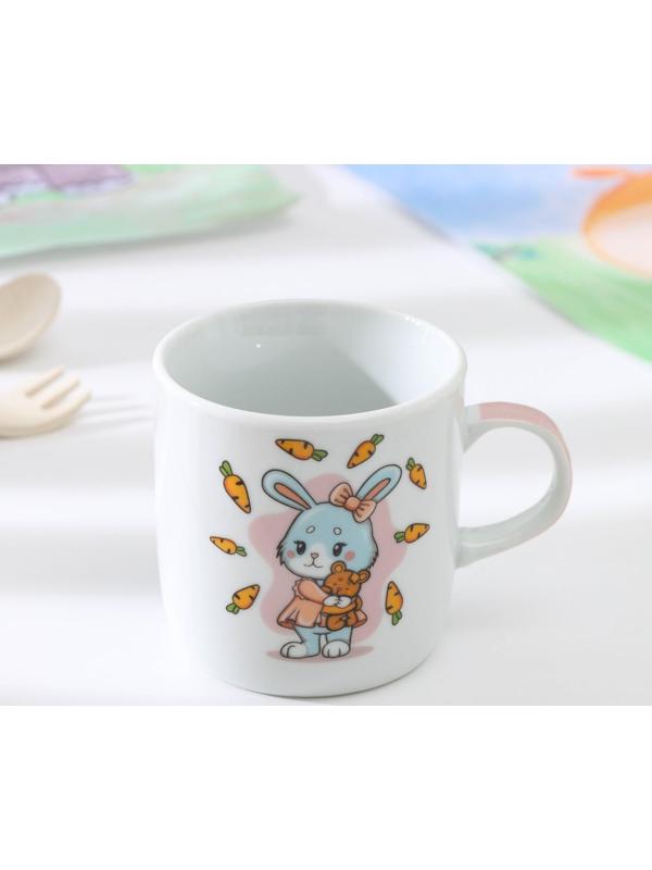 Кружка детская керамическая Доляна «Лапочка зайка», 230 мл, цвет белый