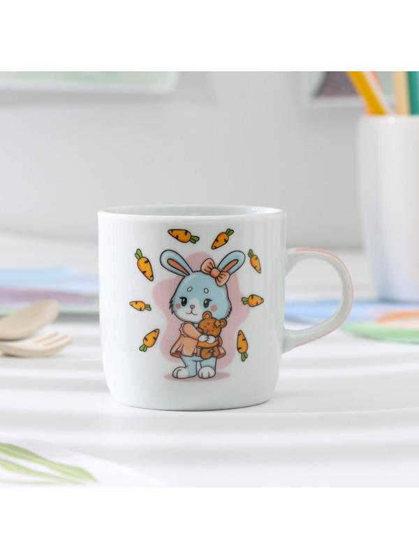 Кружка детская керамическая Доляна «Лапочка зайка», 230 мл, цвет белый