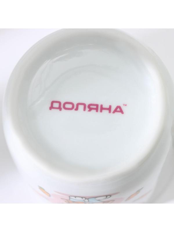 Кружка детская керамическая Доляна «Лапочка зайка», 230 мл, цвет белый