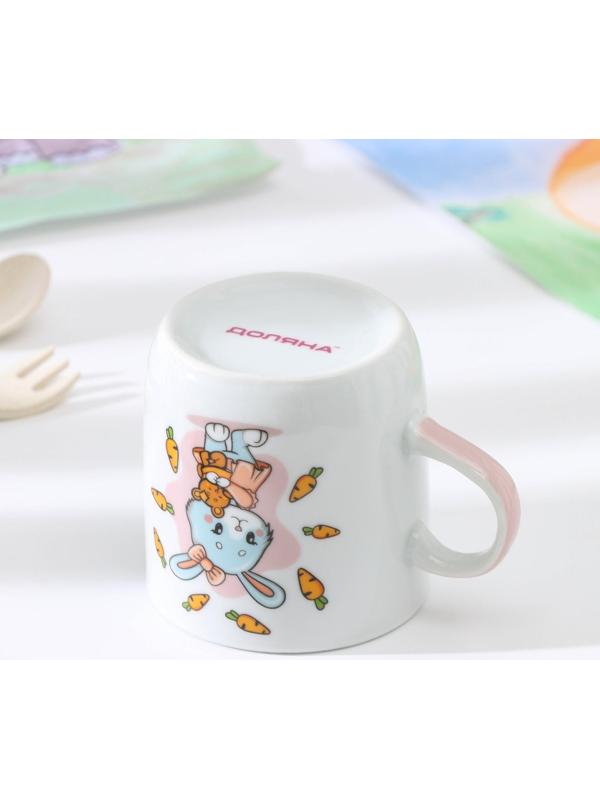Кружка детская керамическая Доляна «Лапочка зайка», 230 мл, цвет белый