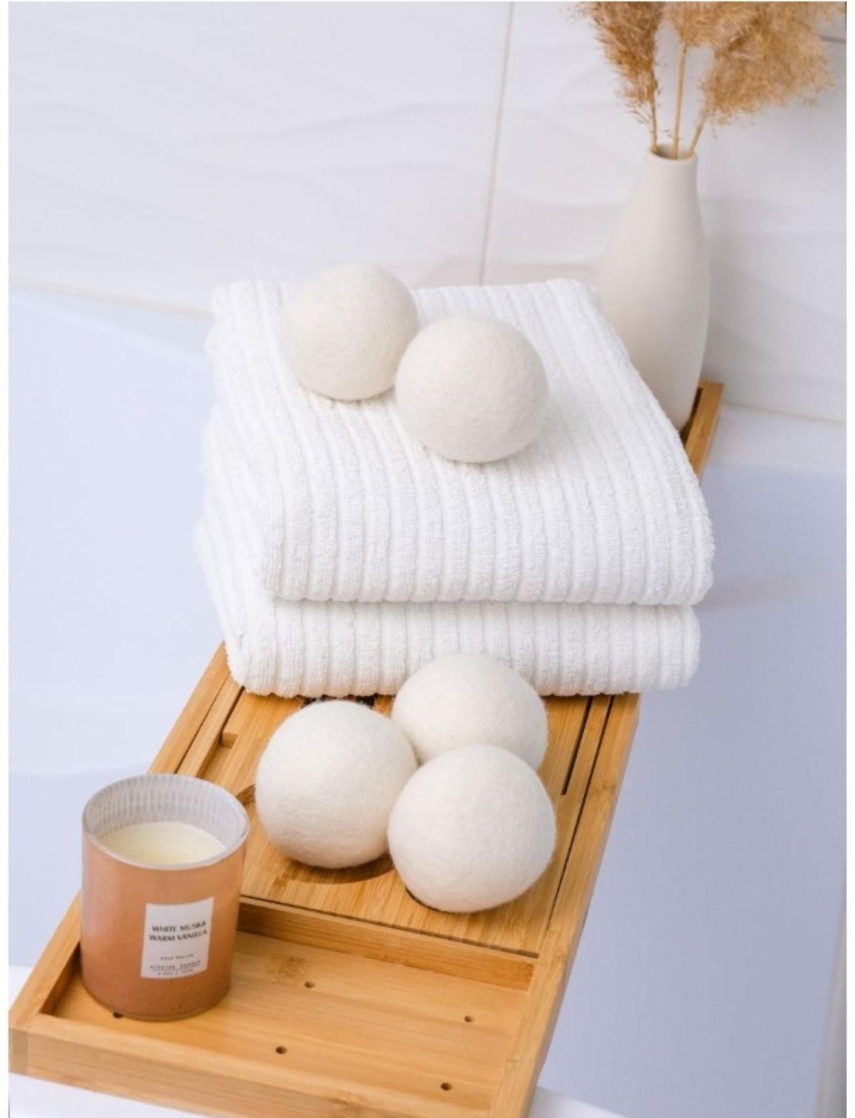 Шарики для стирки и сушки белья, набор 6 шт, натуральная шерсть