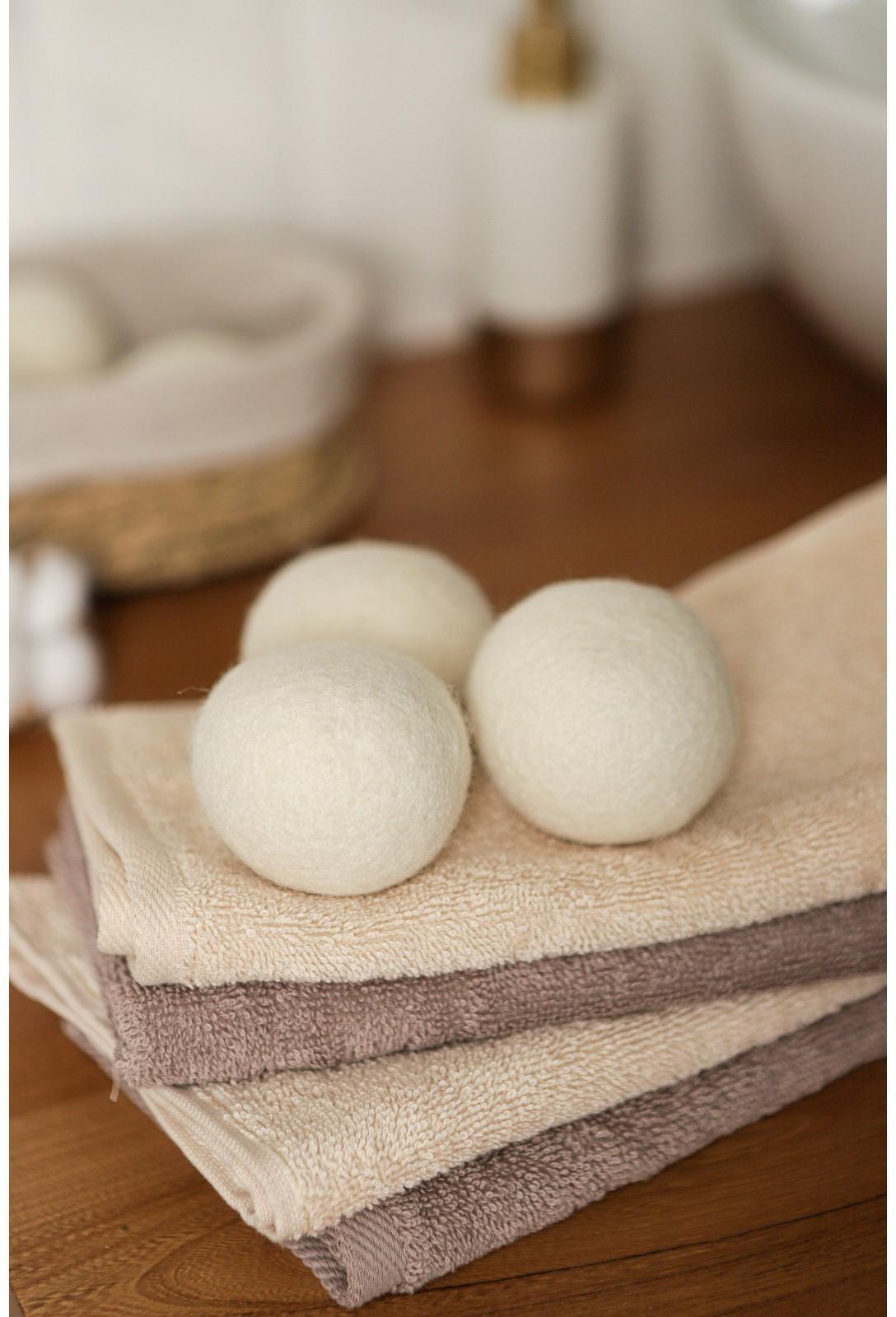 Шарики для стирки и сушки белья, набор 6 шт, натуральная шерсть