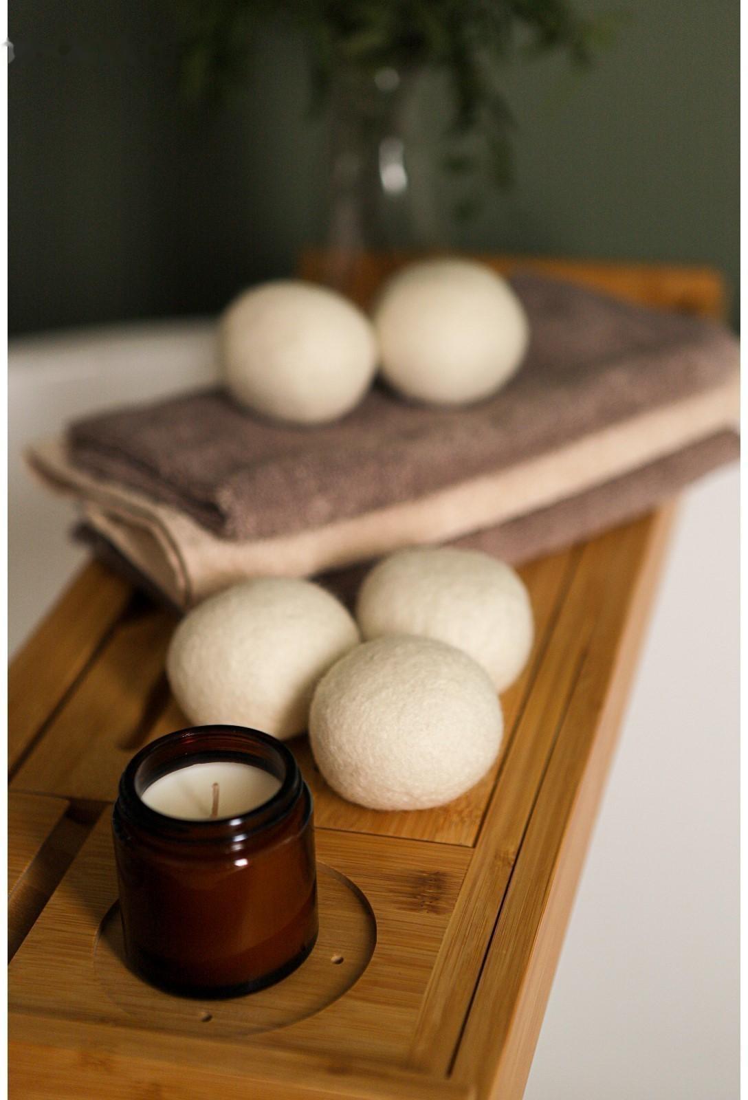 Шарики для стирки и сушки белья, набор 6 шт, натуральная шерсть