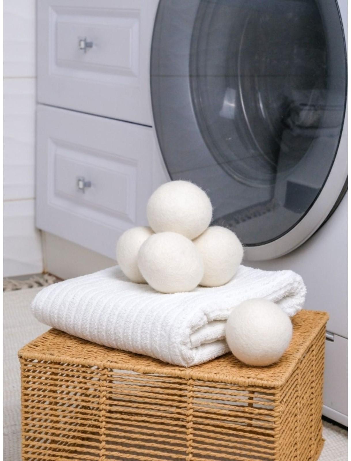 Шарики для стирки и сушки белья, набор 6 шт, натуральная шерсть