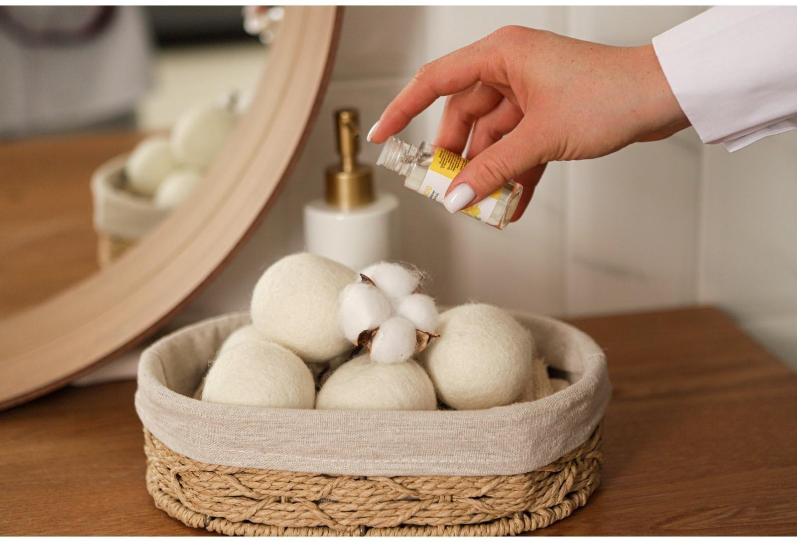 Шарики для стирки и сушки белья, набор 6 шт, натуральная шерсть