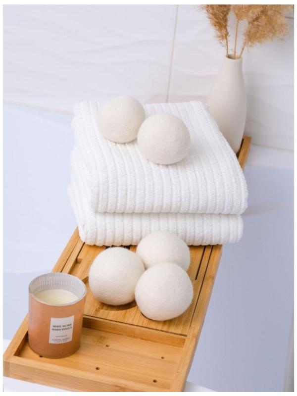 Шарики для стирки и сушки белья, набор 6 шт, натуральная шерсть